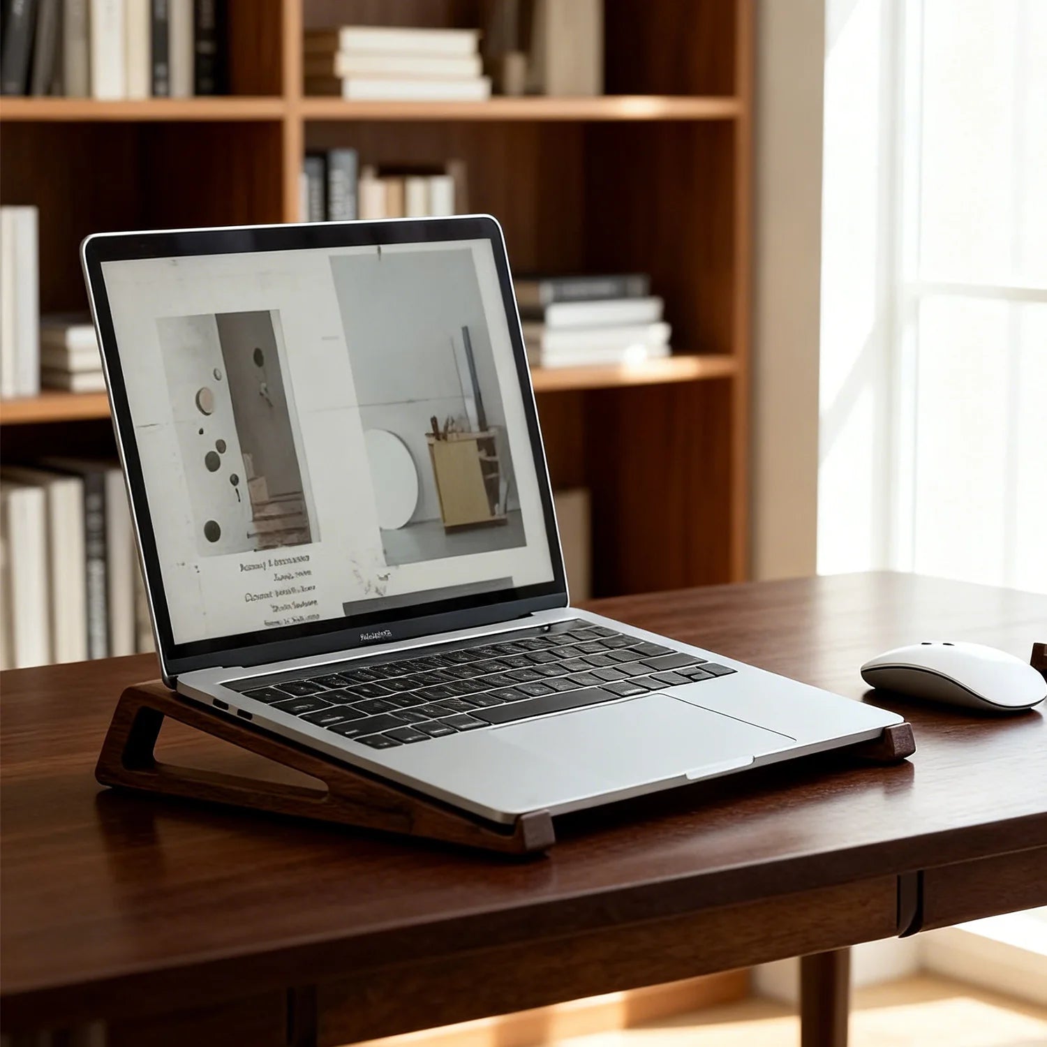 Supports Laptop en Bois (x2) – Ergonomiques & Ventilés