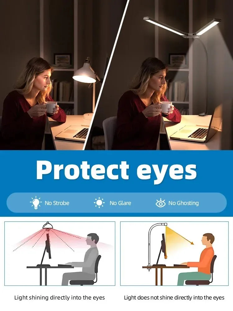 Lampe de Bureau LED – Orientable, Dimmable & Anti-Fatigue