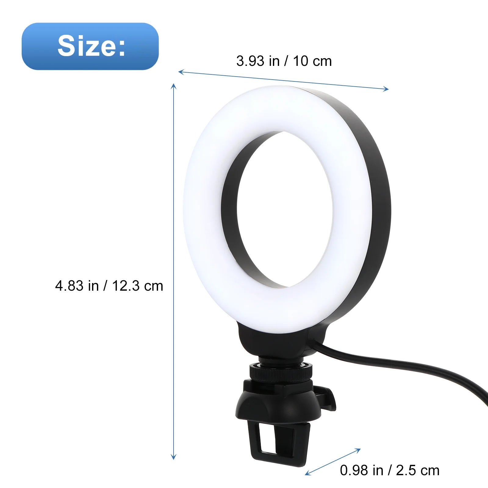 Lampe Ring Light USB – Clip pour PC, Visio & Streaming