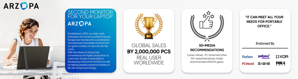 Écran Portable ARZOPA 14” FHD 1080P – Moniteur IPS USB-C & HDMI, Second Écran pour PC