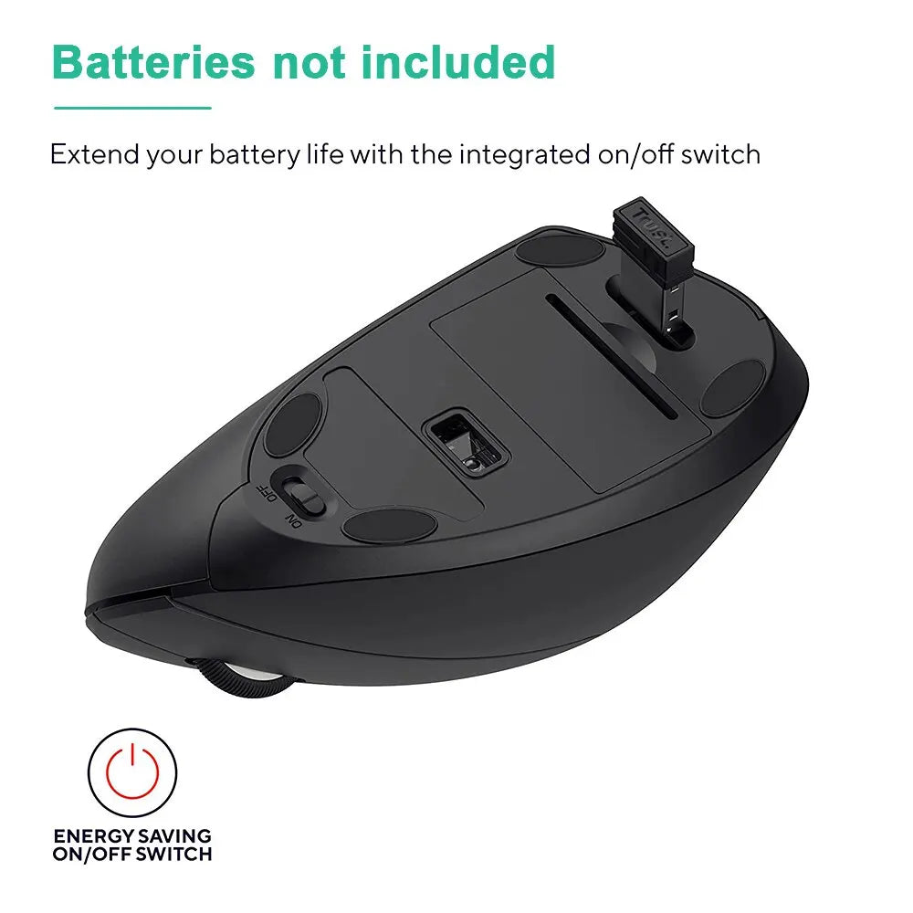 Souris Verticale Ergonomique Sans Fil – 2.4GHz, 3 Niveaux DPI (800/1200/1600), Réduction de la Douleur au Poignet, Compatible PC & Ordinateur Portable