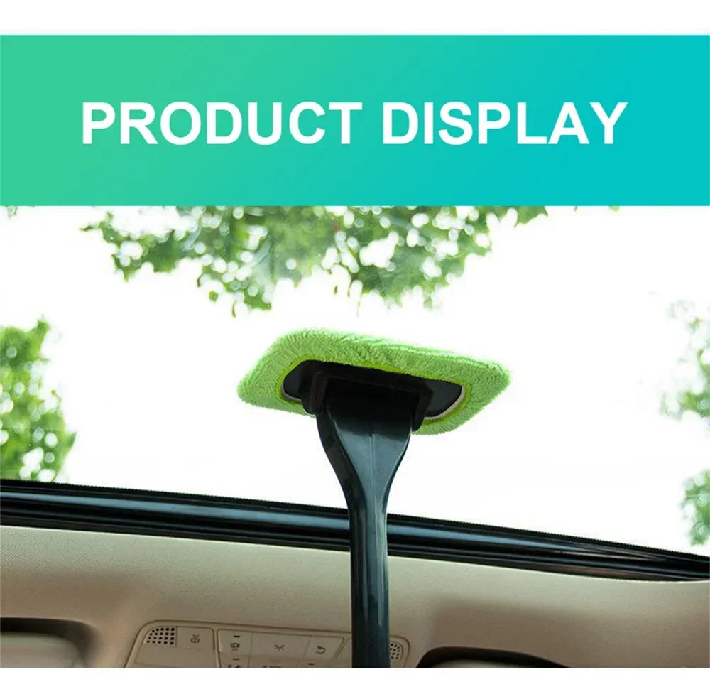 Kit Nettoyage Pare-Brise Voiture – Brosse à Long Manche + Pads Microfibre