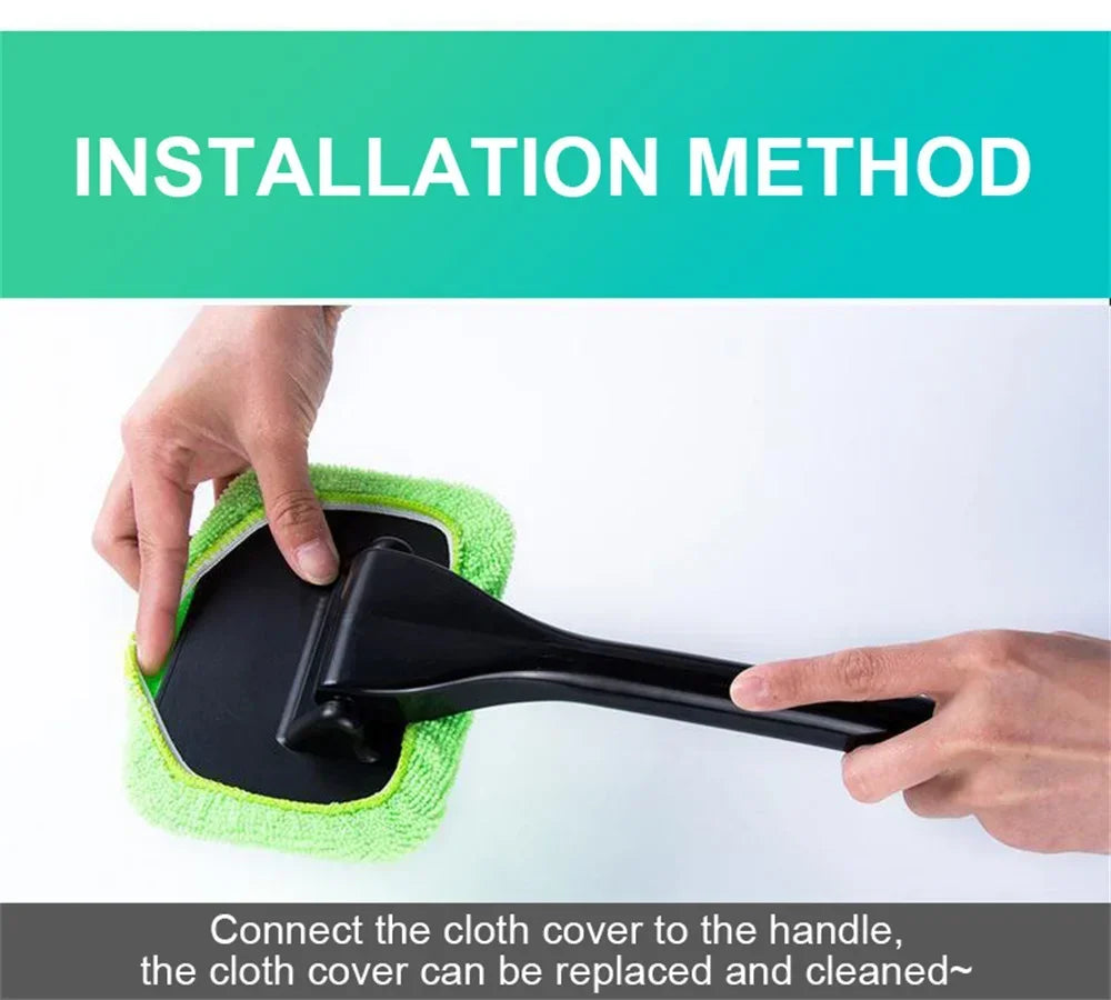 Kit Nettoyage Pare-Brise Voiture – Brosse à Long Manche + Pads Microfibre