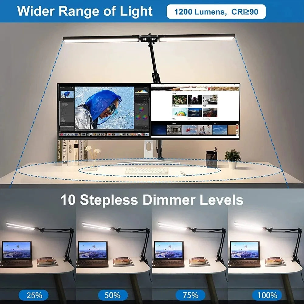 Lampe de Bureau LED – Orientable, Dimmable & Anti-Fatigue