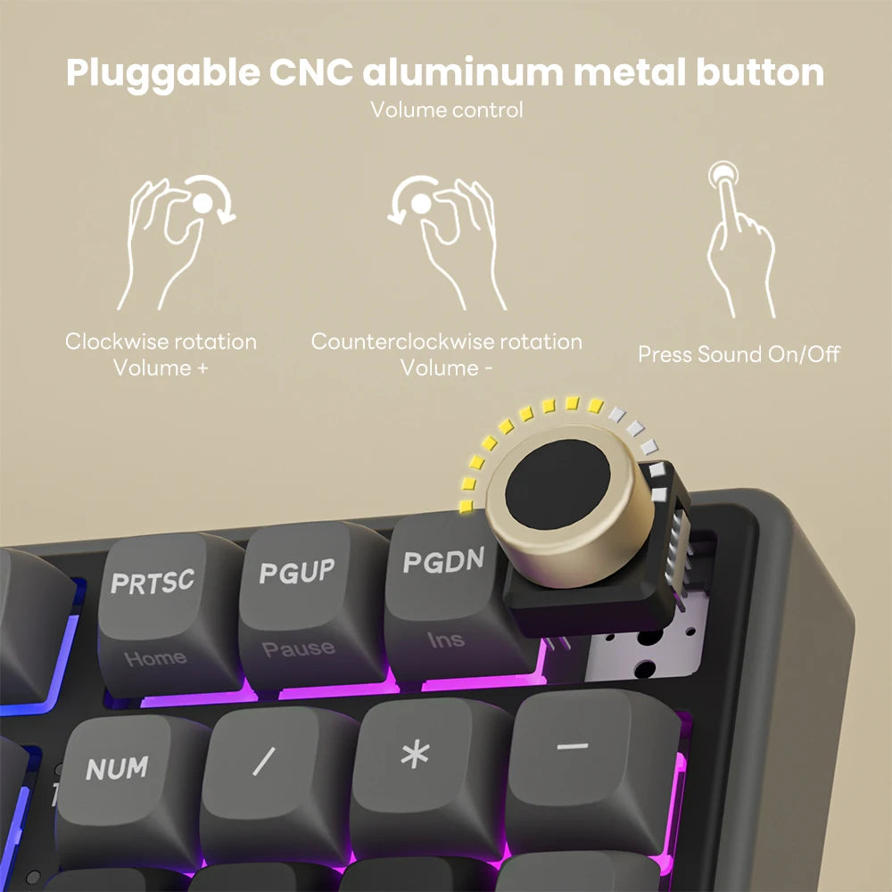 Clavier Mécanique AZERTY RK R98 Pro – 98 Touches, Switches Interchangeables, RGB Personnalisable, Tactile & Silencieux, Boutons Enfichables, Touches PBT Premium