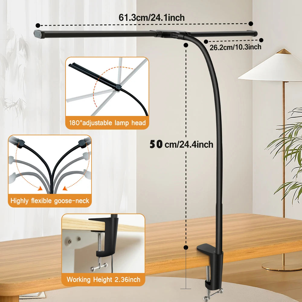 Lampe de Bureau LED – Orientable, Dimmable & Anti-Fatigue